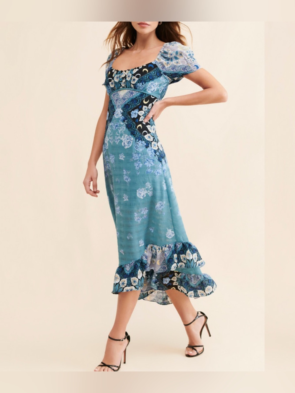Free People Busy Dreaming Midi Dress size M